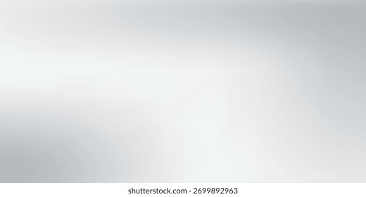 Abstract silver foil background with metal mirror texture. Chrome gradient surface with light gloss modern simple abstract art. Eps 10
