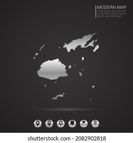 Resumen Estilo gradiente de lámina plateada Mapa del vector Fiji Ilustración.