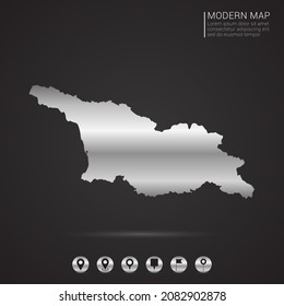 Resumen Estilo gradiente de lámina plateada Mapa del vector Georgia Ilustración.