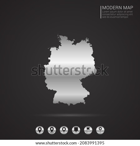 Abstract Silver foil gradient style Map of Germany vector Illustration.