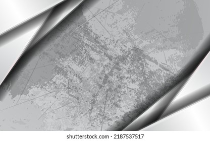 Abstract silver geometric overlap layer background vector