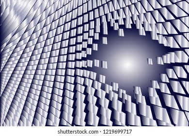 Abstract silver geometric pattern, gradient texture background, modern technology style. Similar to metal objects flying in the space. Creative vector design, EPS10. 