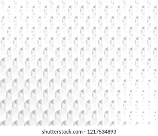 Abstract silver geometric pattern, gray and white background texture, small triangles formed in spiral stripes, black and white style with gradient. Creative vector design, EPS10. 