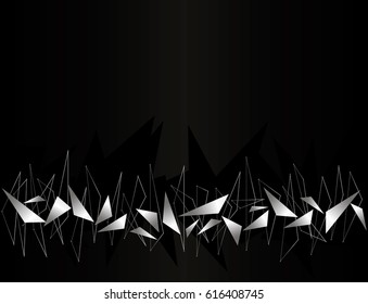Abstract silver geometric vector background with triangles.