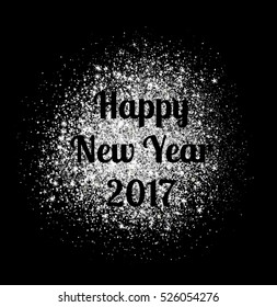 Abstract silver glitter background. Bright sparkles for holiday vector card.