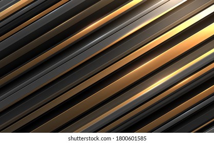 Abstract silver and gold lines background