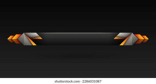 Abstract silver and golden orange color border lower third game gui screen title banner template