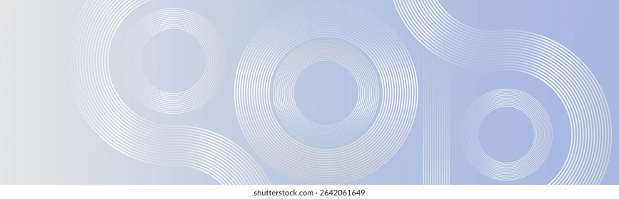 Abstract silver gradient background. Geometric circles. Futuristic technology consept. Suit for curve, banner, Your tranding design background. Vector EPS10. High quality degital graphic.