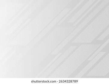 Abstract silver gradient background with visible while lines design background vector illustration. Dynamic sticks composition. High quality graphic. Futuristic templates, artwork, banner.Modern grey.