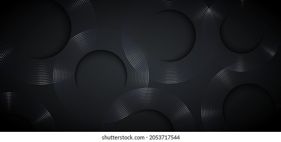 Resumen gradiente plateado gradiente líneas sobre fondo oscuro. Ilustración del vector