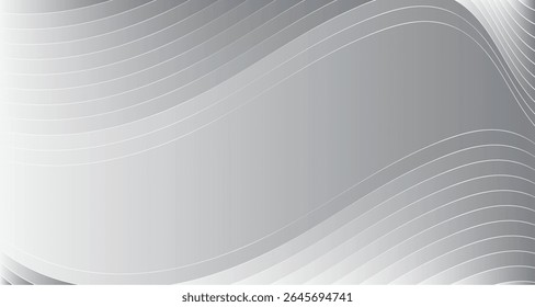 Abstract Silver Gray Gradient Background: Elegant, Modern, and Smooth Curving Lines Design for Corporate Presentations or Website Headers.