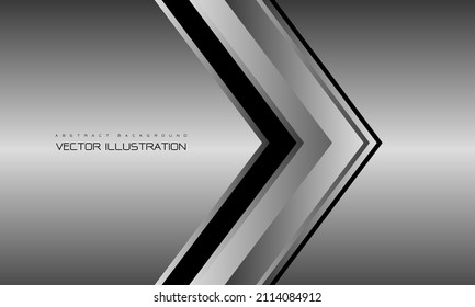 Abstract silver grey arrow direction geometric design modern futuristic background vector illustration.