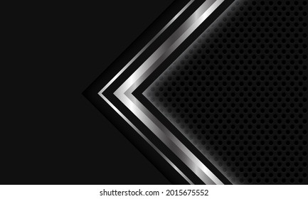 Abstract silver grey light arrow circle mesh design modern luxury futuristic technology background vector illustration.	
