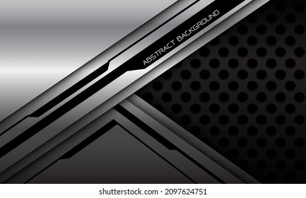 Resumen de diseño geométrico de línea negra metálica plateada y gris, tecnología moderna de ilustración vectorial de fondo futurista.