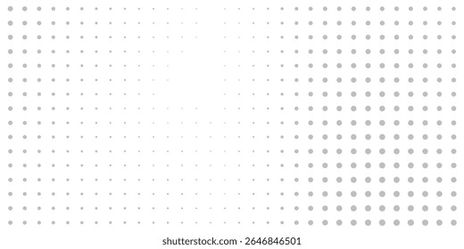 Textura de gradiente de meio-tom prata abstrata. Plano de fundo de ponto de polca de fuga. Repetindo pontos padrão de gradação moderno abstrato simples arte