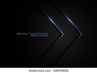 Abstract silver line blue light arrow direction on black design modern luxury futuristic background vector illustration.