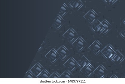 Abstract silver line decoration on dark blue background. Dark luxury and premium concept vector design for use rich theme poster element