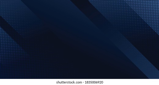 Resumen de la dirección de la línea plateada sobre el metal azul oscuro con el diseño del patrón de malla circular de color medio oscuro diseño de estilo moderno de tecnología futurista. Ilustración vectorial para el diseño de presentaciones y más