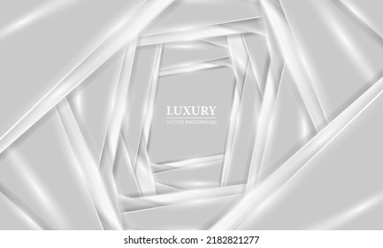 Resumen de fondo de lujo plateado con elegantes líneas brillantes y elementos de diseño. Ilustración del vector