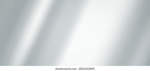 Abstract silver metal gradient background with mirror effect. Reflection glossy realistic surface