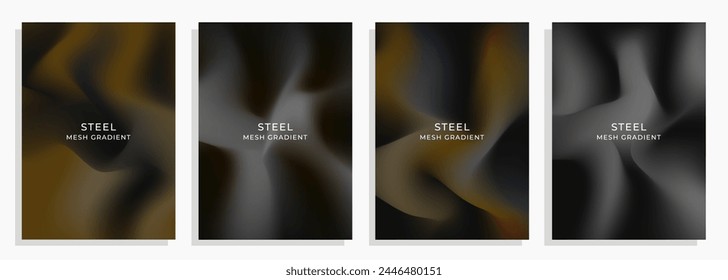 abstract silver metallic steel grainy mesh gradient cover design set, for cover, background, magazine, catalog, poster, flyer, PPT, etc.
EPS 10 vector design set.