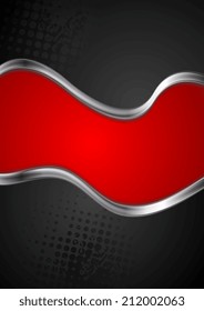 Abstract silver metallic waves background. Vector design