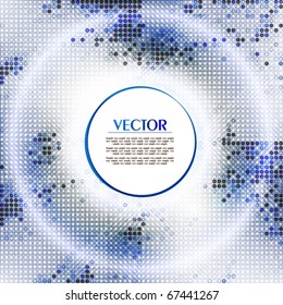 Abstract silver mosaic disk. Vector background