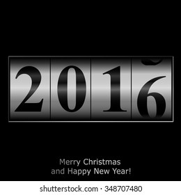 Abstract silver New Year counter. Vector eps10 illustration