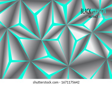 Abstract silver polygon blue light futuirstic technology design background vector illustration.