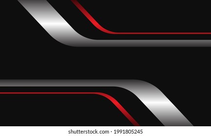 Pancarta geométrica roja plateada con diseño de espacio en blanco diseño moderno de fondo futurista ilustración vectorial.