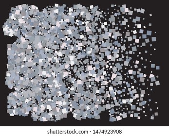 Abstract silver squares for holidays. Fresh element of design. Vector illustration surprise. Silver trendy modern elegant background for anniversary, birthday celebrate or other festive event.