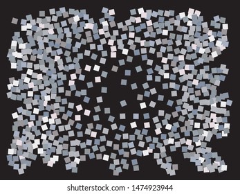 Abstract silver squares for holidays. Unusual element of design. Vector illustration effect. Silver trendy modern elegant background for anniversary, birthday celebrate or other festive event.