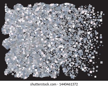 Abstract silver squares for holidays. Vector illustration poster. Fashionable element of design. Silver trendy modern elegant background for anniversary, birthday celebrate or other festive event.