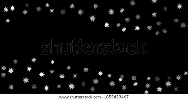 Abstract Silver Star Confetti Falling Starry Stock Vector Royalty Free