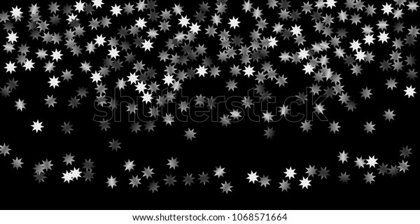 Abstract Silver Star Confetti Falling Starry Stock Vector Royalty Free