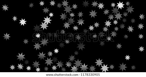 Abstract Silver Star Confetti Falling Starry Stock Vector Royalty Free