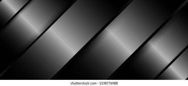 Abstract. Silver steel overlap layer on black background ,light and shadow. modern futuristic background. Vector.