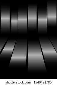 Abstract. Silver steel overlap layer on black background ,light and shadow. modern futuristic background. Vector.