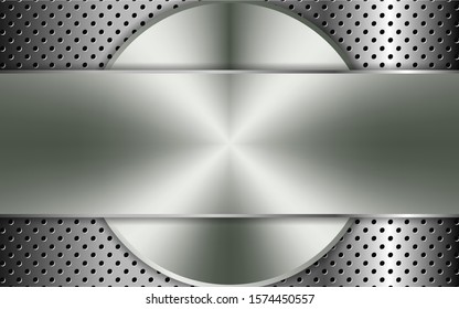 Abstract silver texture metal background with bright metallic color effect. Technology concept vector design template for use wallpaper, frame, cover, banner, flyer, presentation, corporate