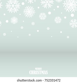 Abstract silver and white snowflakes christmas background, vector illustration