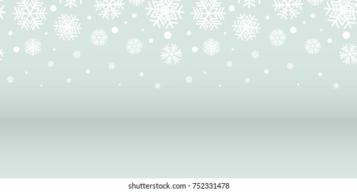 Abstract silver and white snowflakes christmas background, vector illustration