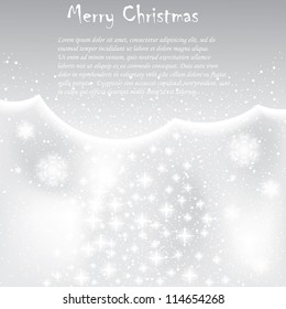 Abstract silver winter background with stars