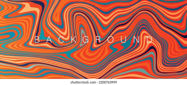 Abstract simple 70s background vector. Vintage retro style wallpaper with swirl lines, spiral, psychedelic groovy. 1970 color illustration design suitable for poster, banner, decorative, wall art.