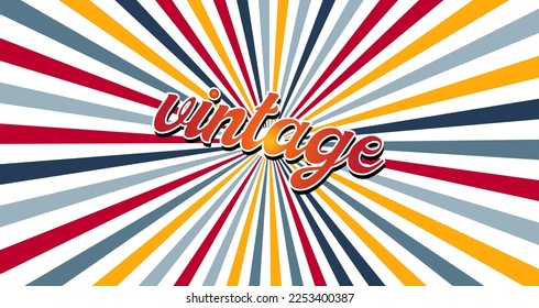 Resumen del simple fondo de los años 70. Papel pintado de estilo retro vintage con rayas de rayos solares. Resumen del simple fondo de los años 70. Ilustración del vector