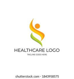 abstract simple active people medical logo template