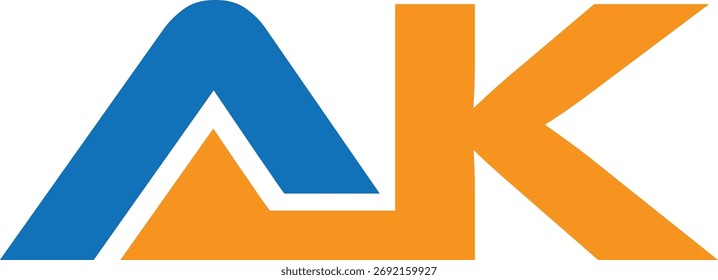 
Diseño de logotipo de letra AK simple abstracto.