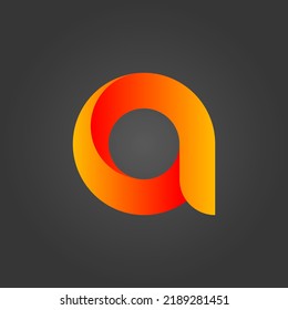 
Abstract simple alphabet letter a logo in red, orange, yellow gradient colors. Flat web graphical style icon