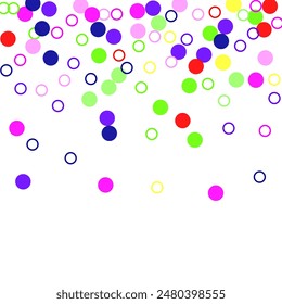 Abstract simple background with beautiful multi-colored circles or balls in flat style like paint bubbles in water.   Broken Glass Explosive Effect.