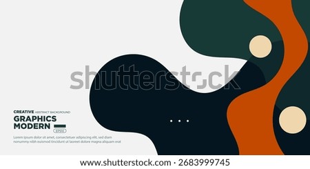Abstract simple banner background. Fluid pattern green, blue, and orange color element design. Eps10 vector