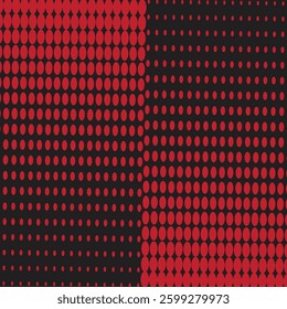 abstract simple big to small red polka dot pattern with a black background.